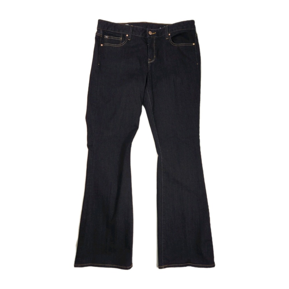 Gap 1969 Womens Curvy Flare Leg Blue Jeans Size 32L Dark Wash 35×34 Mid-rise